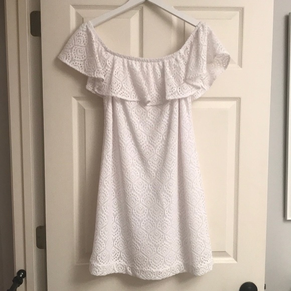 Lilly Pulitzer Dresses & Skirts - Off shoulder White Lilly Pulitzer Sundress